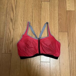 NWOT Victoria’s Secret Sport VSX Red/Gray High Support Zip Clasp Sports Bra